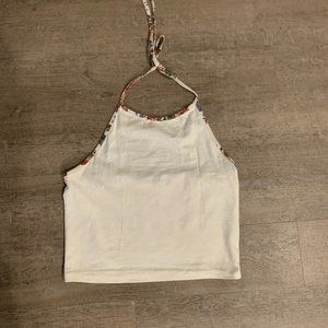 Brandy Melville White Halter Crop-Top